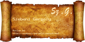 Szebeni Gergely névjegykártya